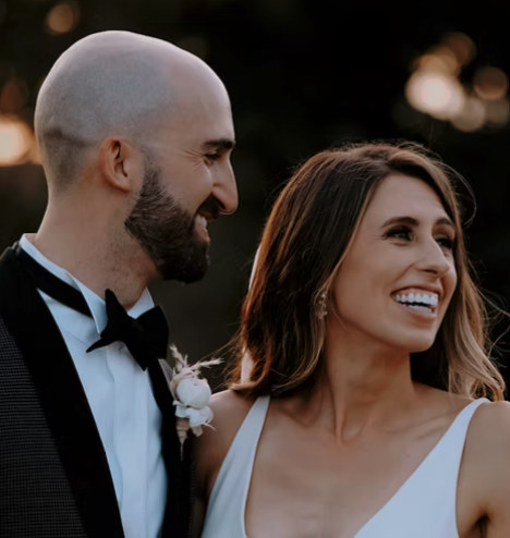 couple smiling during denver wedding